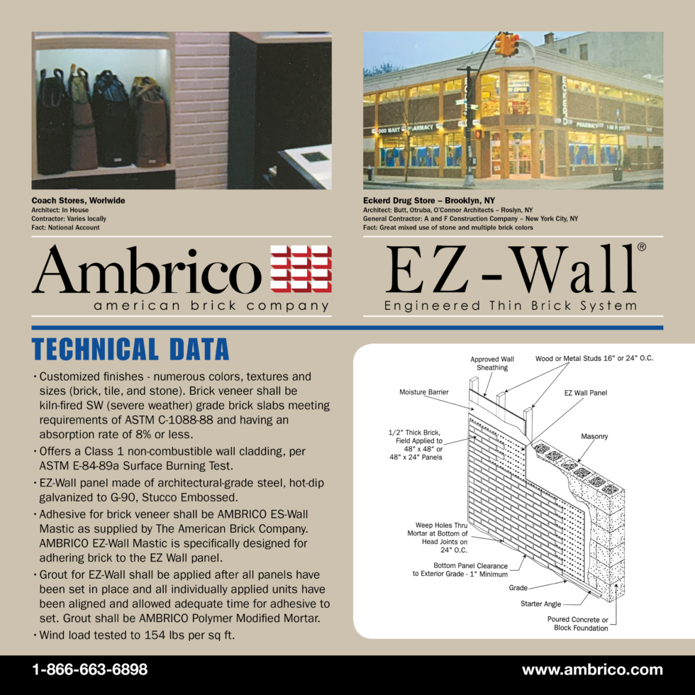 Installation of EZ Wall® Engineered Thin Brick Panel System